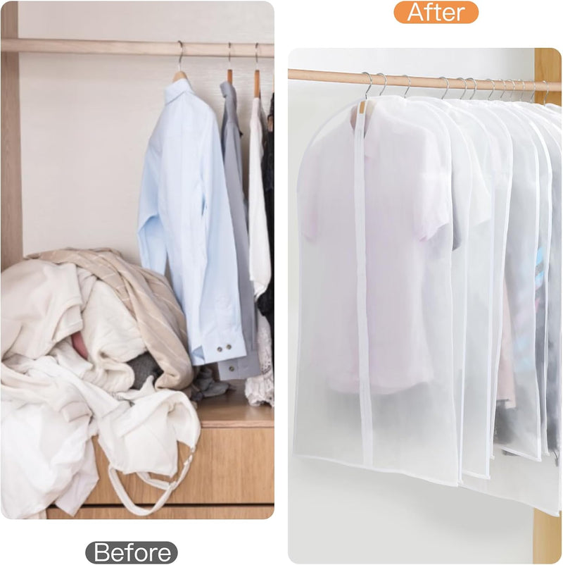 PEVA kledinghoezen set – 24 hangende kledinghoezen in 3 maten