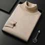 Men's Cashmere Blend Turtleneck Sweater with Ribbed Finish 1