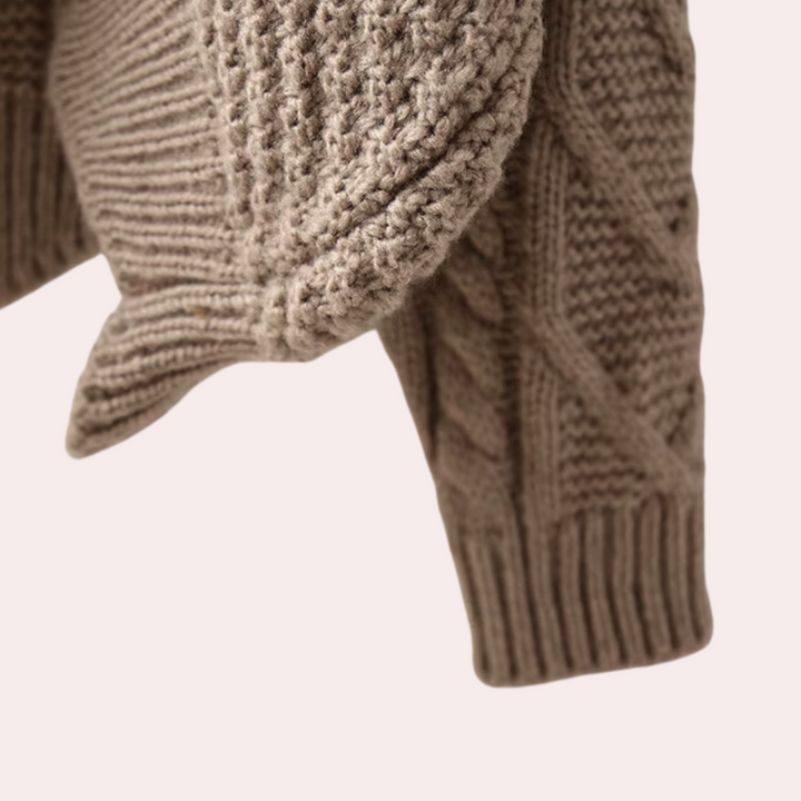 Stilvoller Gestrickter Rollkragenpullover für Damen - Lina
