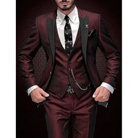 Men's Elegant Three-Piece Tailored Occasion Suit Set 5