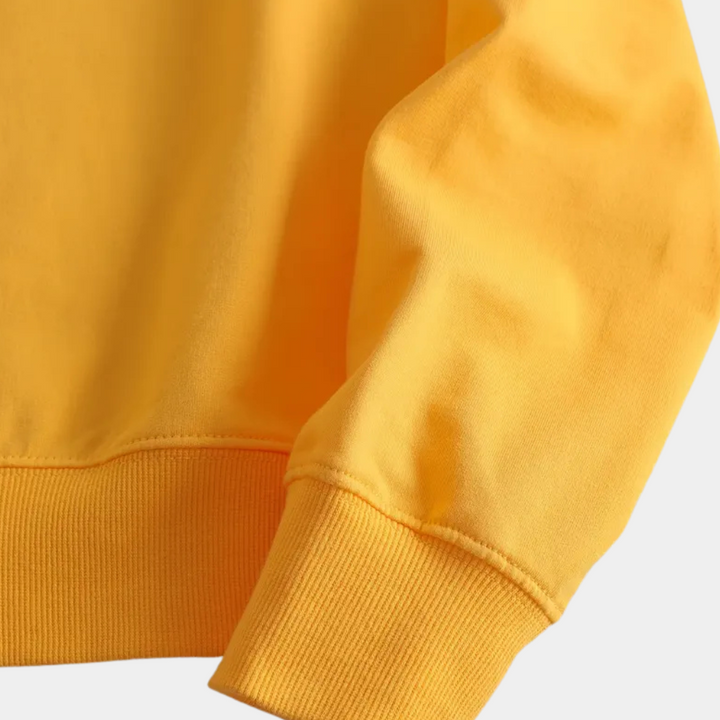 Gelbes Damen-Sweatshirt mit Blumenmuster - Fleur