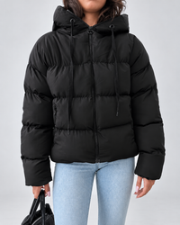 Women's Oversized Hooded Padded Puffer Jacket with Zip Front 2