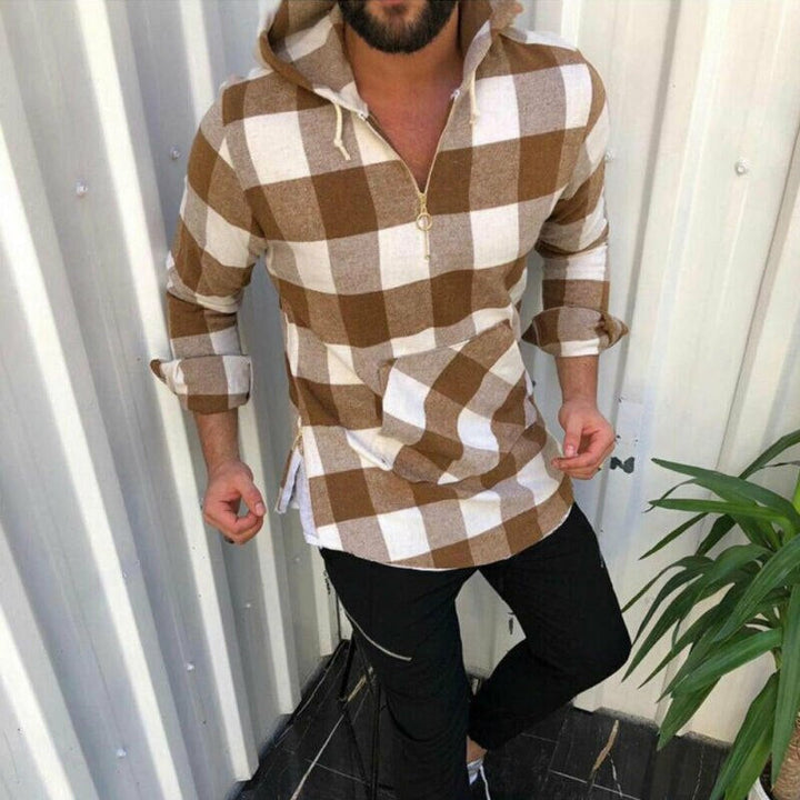 AidansHoodie I Kariertes Hoodie für Herren
