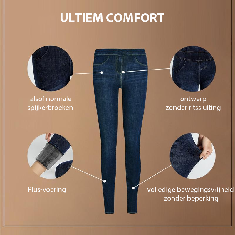 Denim legging with fleece lining
