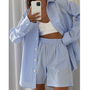 Elegantes Baumwoll-Zweiteiler-Set | Lässiges Kurzarm-Outfit für Frauen