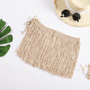 Fransiger Handgehäkelter Gestrickter Strandrock | Mini Bikini Überwurf