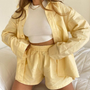 Elegantes Baumwoll-Zweiteiler-Set | Lässiges Kurzarm-Outfit für Frauen