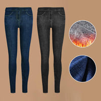 Denim legging with fleece lining