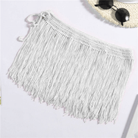 Gefranjerde Hand Gehaakte Gebreide Strandrok | Mini Bikini Cover-Up