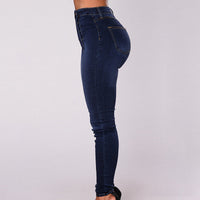 Double-breasted skinny jeans met hoge taille