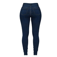 Double-breasted skinny jeans met hoge taille