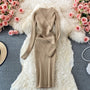 Elegantes Sommergestricktes Bodycon-Kleid | Kurzarm-Pullover-Maxikleid