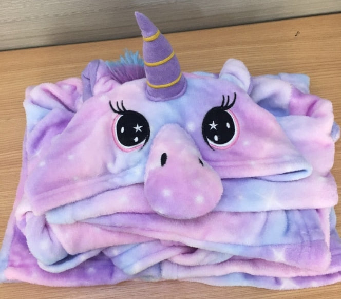 Children's unicorn bathrobe