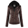 RaysHoodie I Lederjacke mit Kapuze für Damen