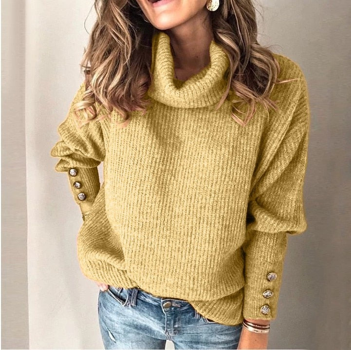 MieksShirt I Gestrickter Rollkragenpullover für Damen