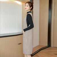 Lange Mouw Zwangerschapsjurken | Tweedelige Wol Trui & Zomerjurk