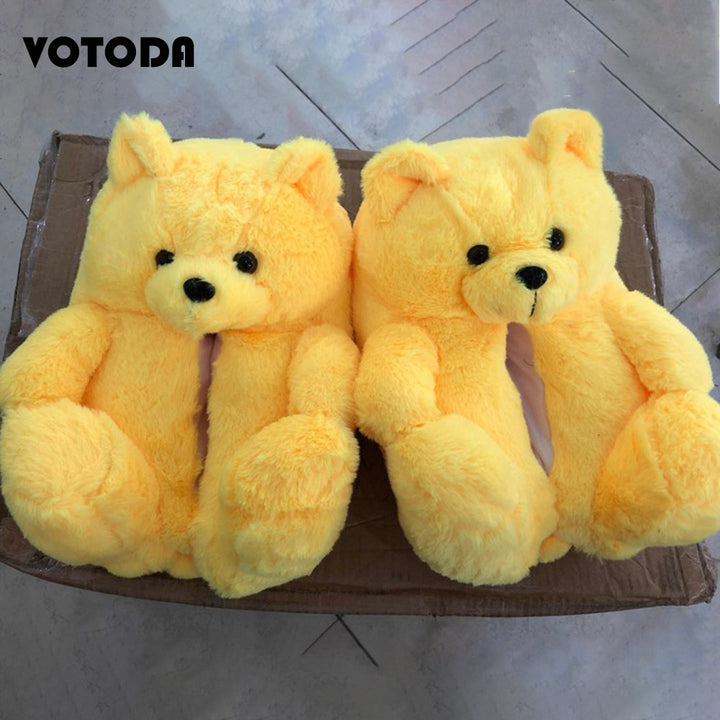 Teddy Bear Plush Slippers Cartoon