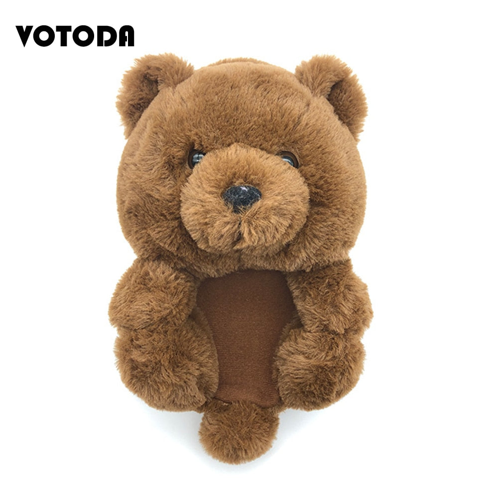 Teddy Bear Plush Slippers Cartoon