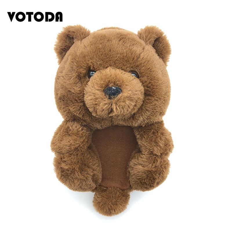 Teddy Bear Plush Slippers Cartoon