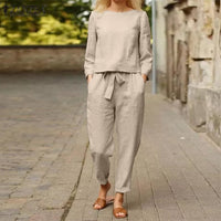 Summer Short Sleeve Blouse & Harem Pants Set | Casual Two-Piece Outfit