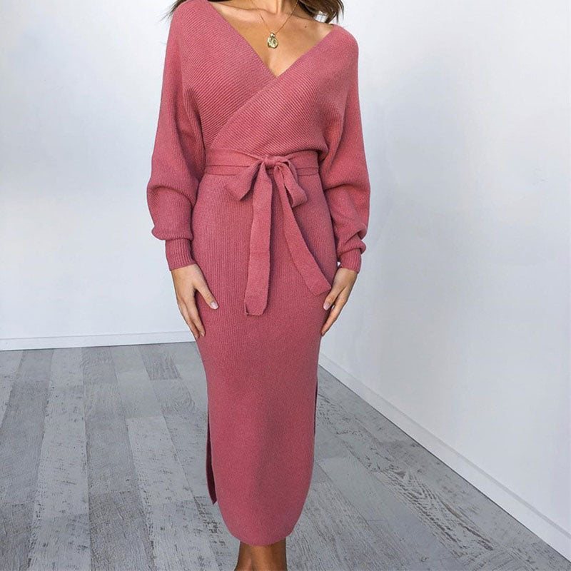 Elegantes Herbst-Winter Bodycon-Minikleid | Schicker Modegestrickter Stil