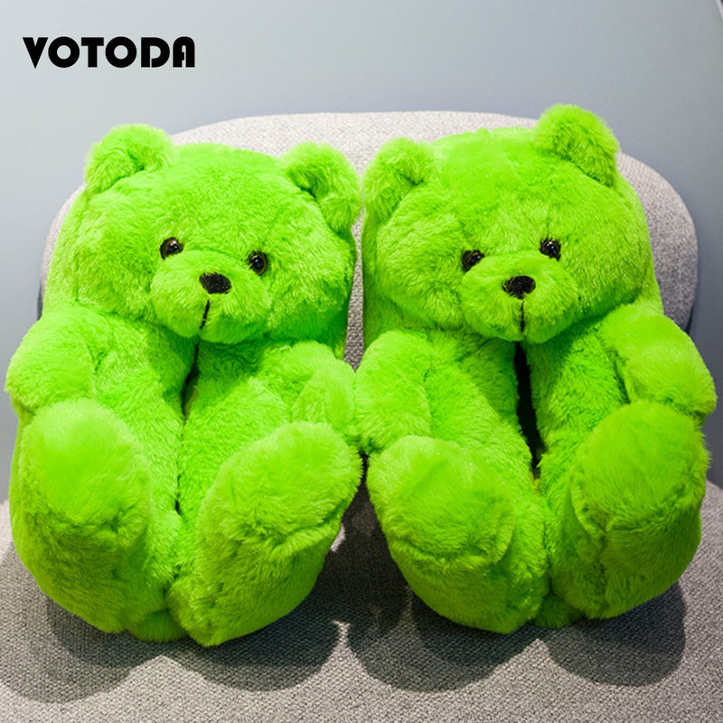 Teddy Bear Plush Slippers Cartoon