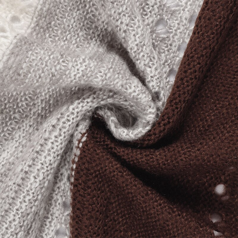 Gebreide hoodie vest