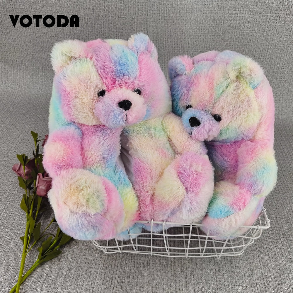Teddy Bear Plush Slippers Cartoon