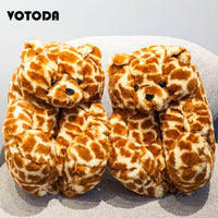 Teddy Bear Plush Slippers Cartoon