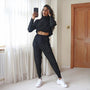 Damen Pullover mit langem Arm und hohem Kragen & Kordelzug-Hosen-Set | Festliches Reiseoutfit