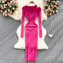 Elegantes schickes Maxikleid | Sexy Hollow-Out Gestricktes Bodycon