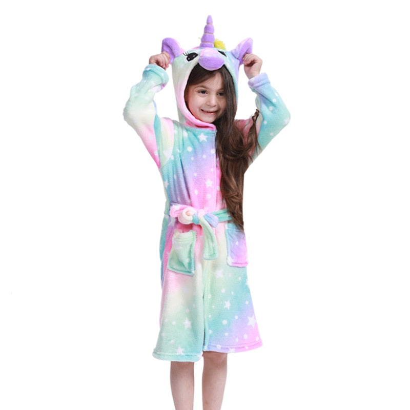 Children's unicorn bathrobe