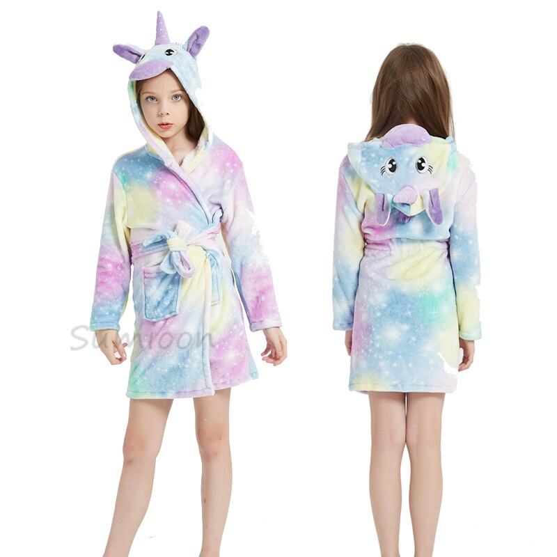 Children's unicorn bathrobe