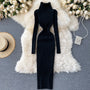 Eleganter Ärmelloser Rollkragen Bodycon Kleid | Schlanke Passform Party Clubwear