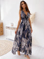 Elegantes V-Ausschnitt Maxikleid | Sexy Ärmelloses Rückenfreies Kleid