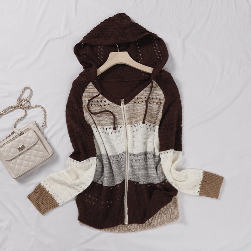 Gebreide hoodie vest