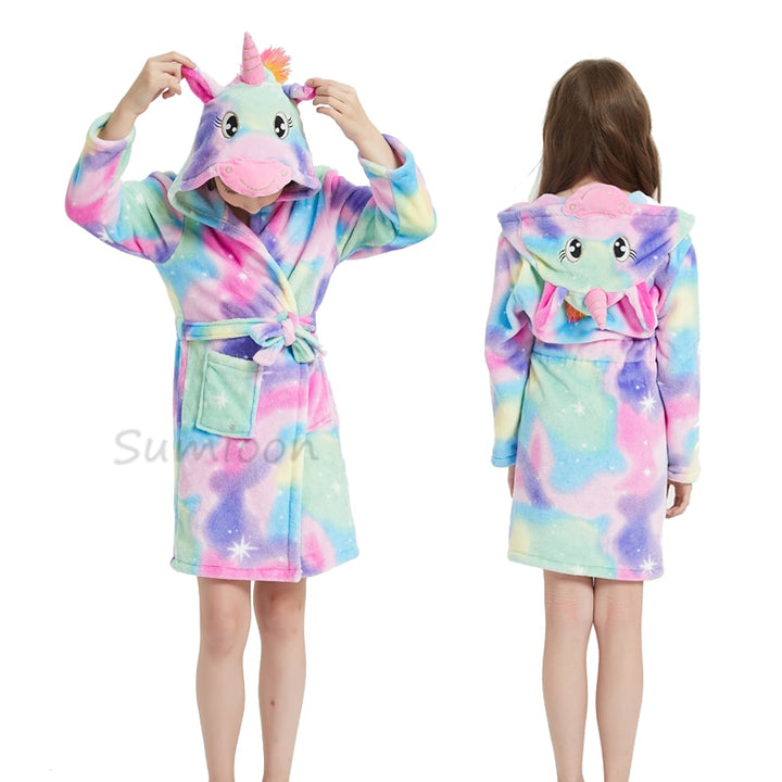 Children's unicorn bathrobe