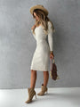Gestricktes Kleid für Frühling und Herbst | Hohe Taille Schlankes Outfit für Damen