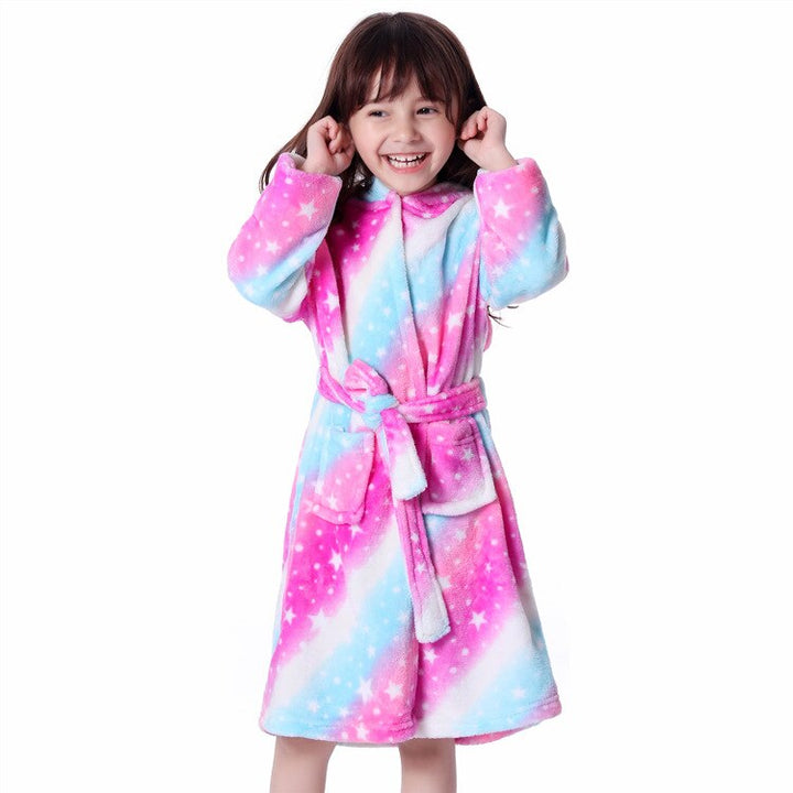 Children's unicorn bathrobe