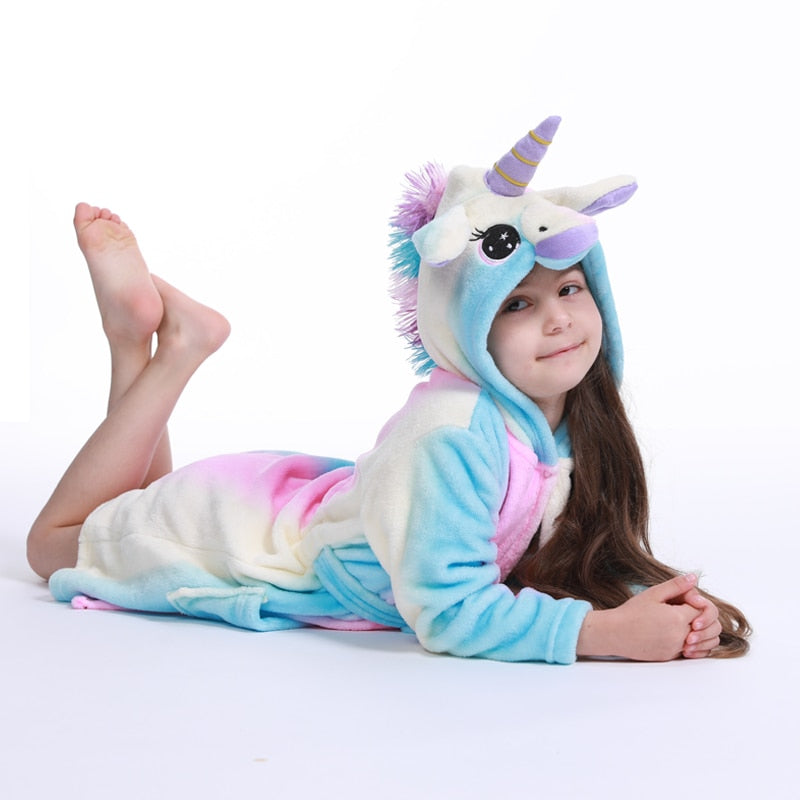 Children's unicorn bathrobe
