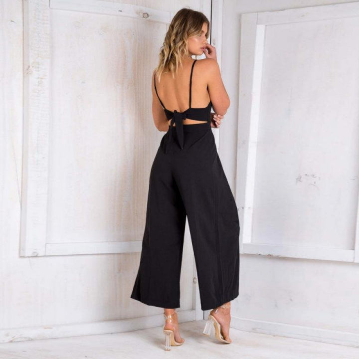 Jumpsuit met Blote Rug en Vaste Bandjes | Wijde Pijp Zomer Playsuit