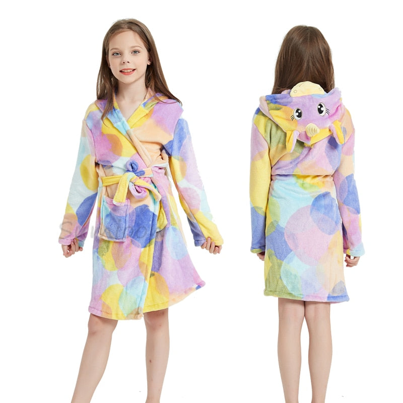 Children's unicorn bathrobe