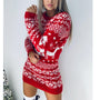 Warmer gestrickter Weihnachts-Pullover | Rentiermuster Langarm-Winterpullover