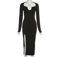 Elegantes Maxikleid | Gekreuzter Ausschnitt | Seitenschlitz