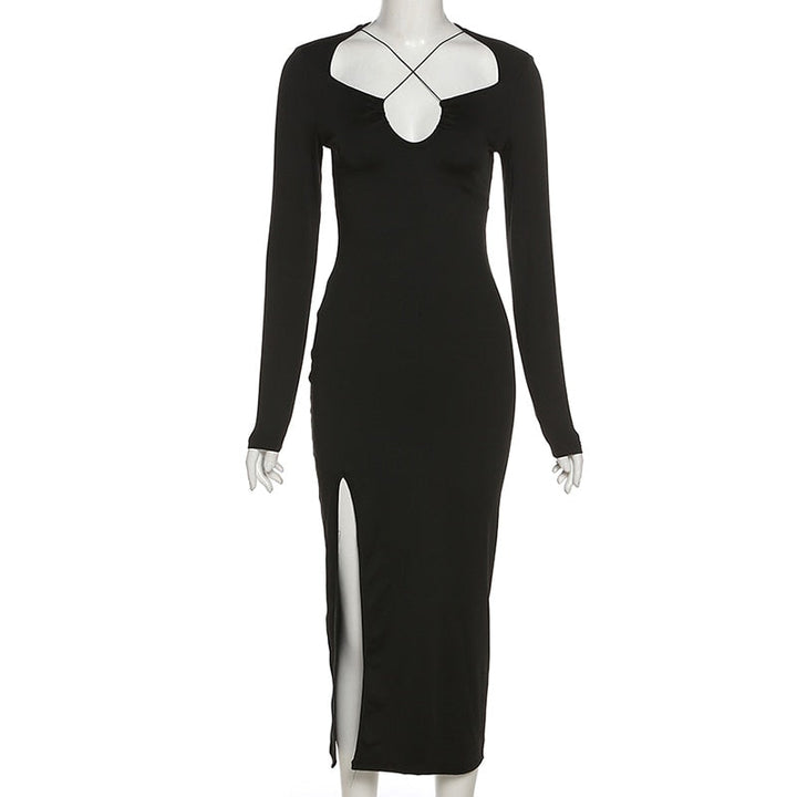 Elegantes Maxikleid | Gekreuzter Ausschnitt | Seitenschlitz