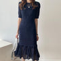 Stilvolles Eis-Seide Strick-Sommer-Casual A-Linien Kleid | Damenmode