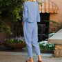 Sommer Kurzarm Bluse & Haremshose Set | Lässiges Zweiteiliges Outfit