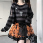 Karrram Pink Gestreifte Gothic Pullover