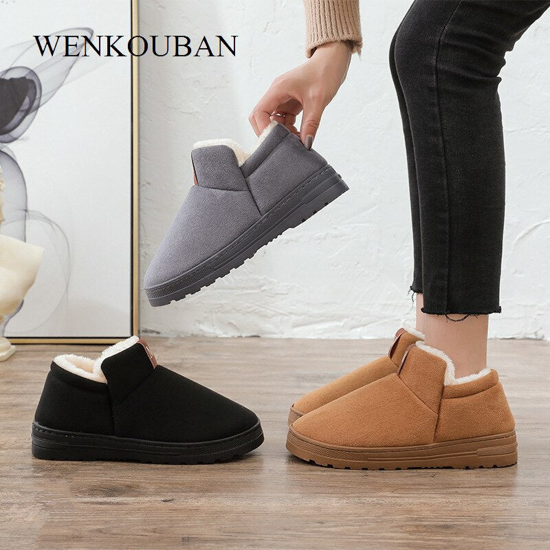 Women Furry Slides Winter Home Slippers