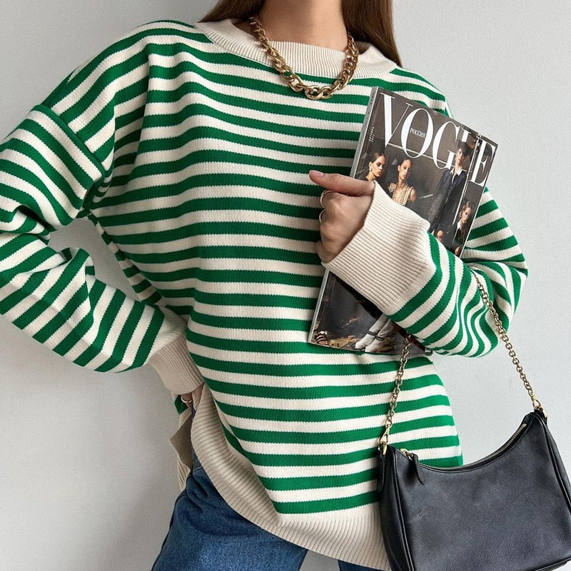 StripeSweater™: Sweater Voor Dames